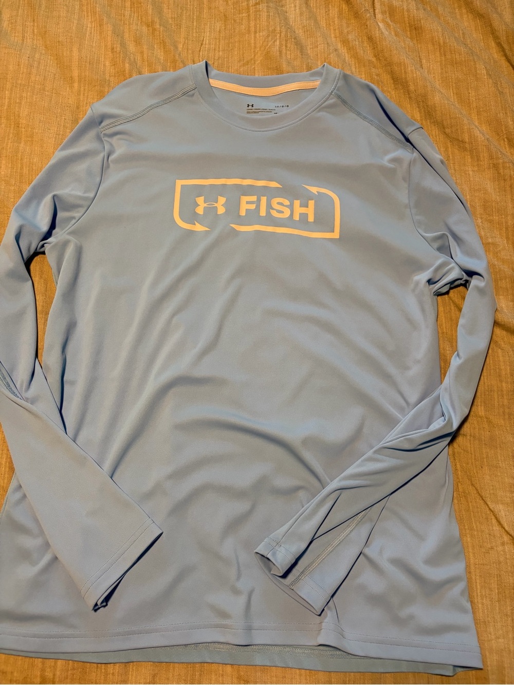 Under Armour Light Blue Long-Sleeve Fishing Tee with White Logo